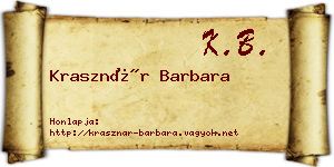 Krasznár Barbara névjegykártya