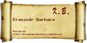 Krasznár Barbara névjegykártya
