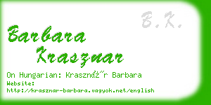 barbara krasznar business card